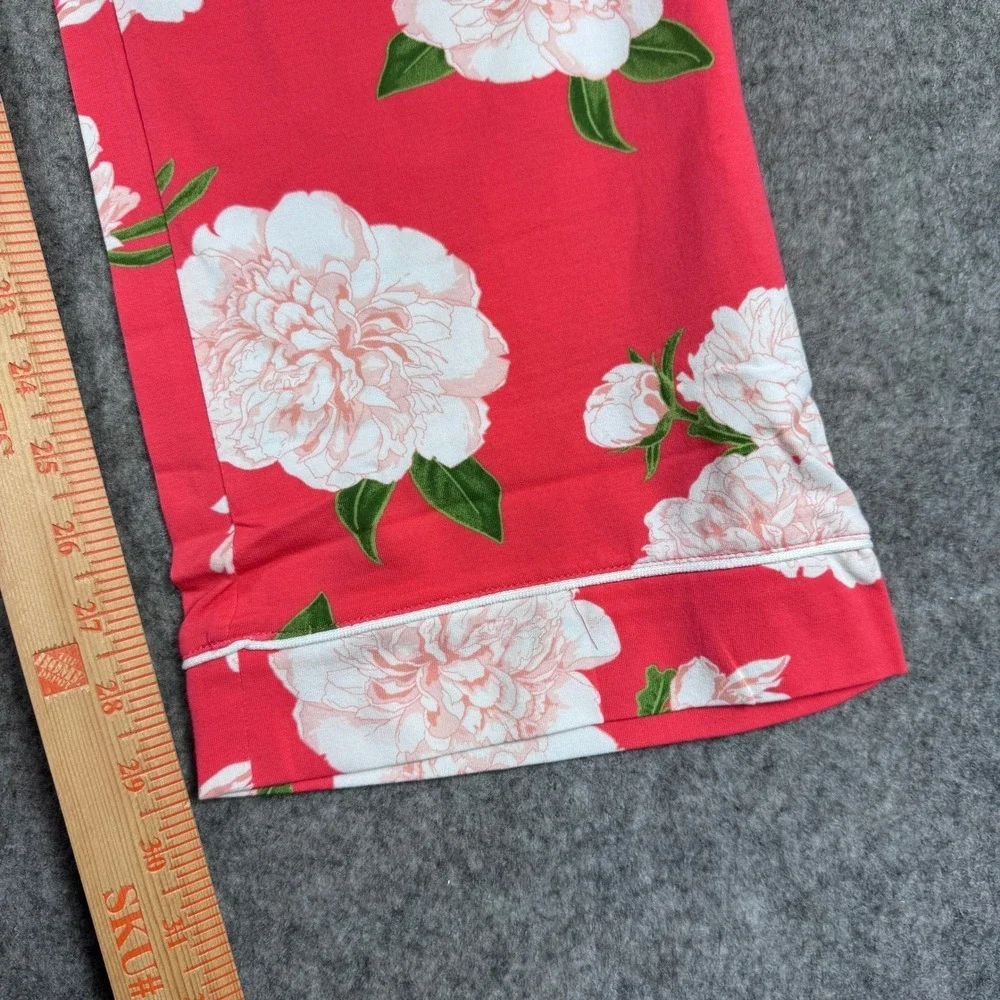 Bed Head Pajamas Women's Size M Coral Peony Print Long Sleeve Pajama Set NEW